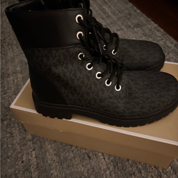 Michael Kors Black Combat Boots - Picture 1 of 4